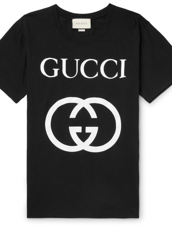 Gucci Tops - Gucci - Logo-Print Cotton-Jersey T-Shirt - Black XS Unisex
